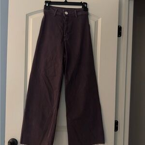 Zara Women's Deep Purple Flare Jeans